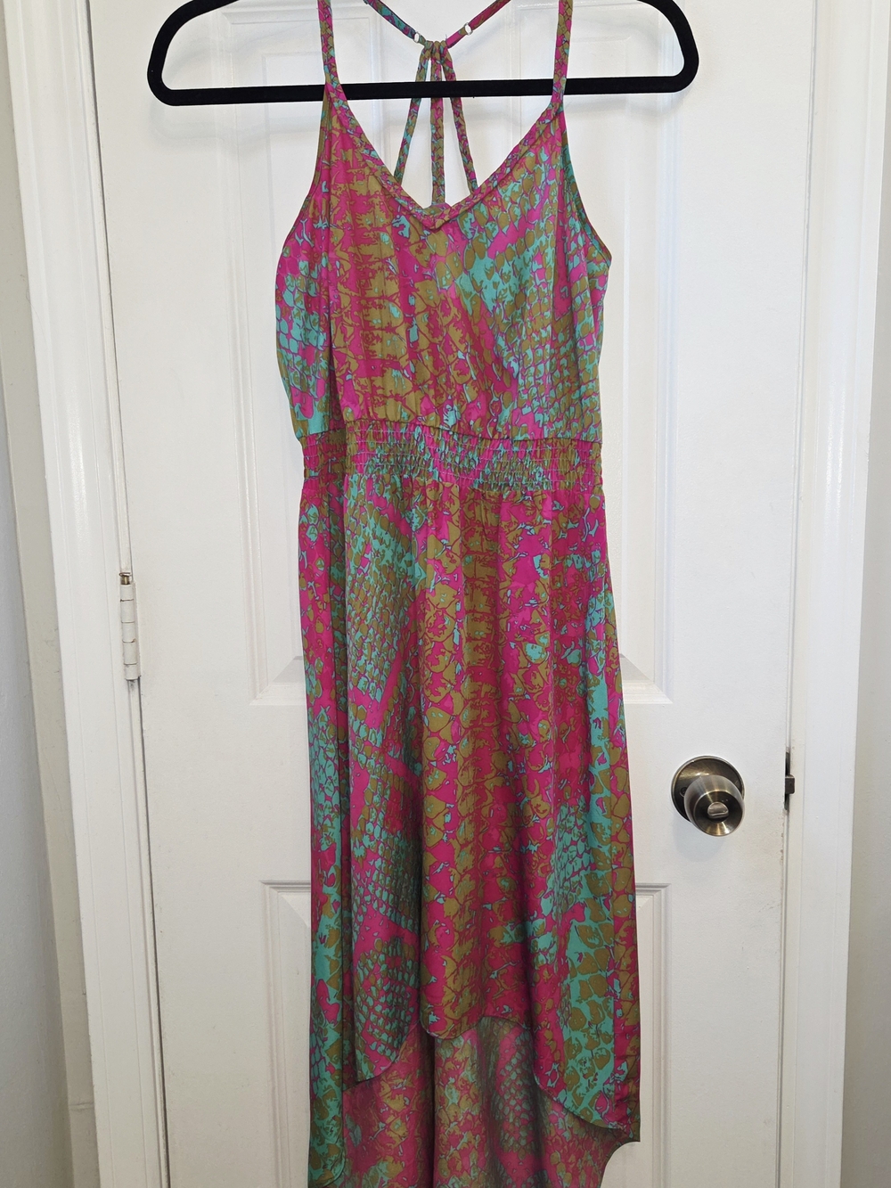 charlie jade Pink and Teal High-Low Summer Dress